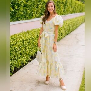 LoveShackFancy x Target Yellow Inés Puff Sleeve Dress Size 16